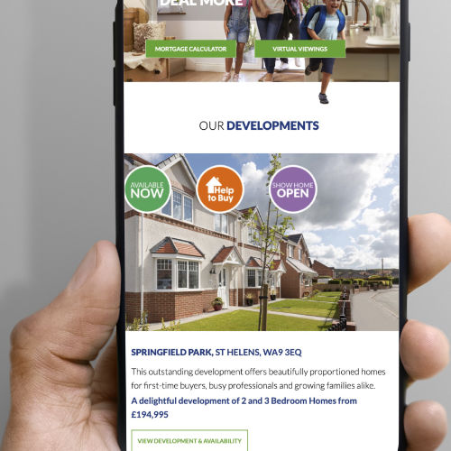 Edwards Homes website on mobile